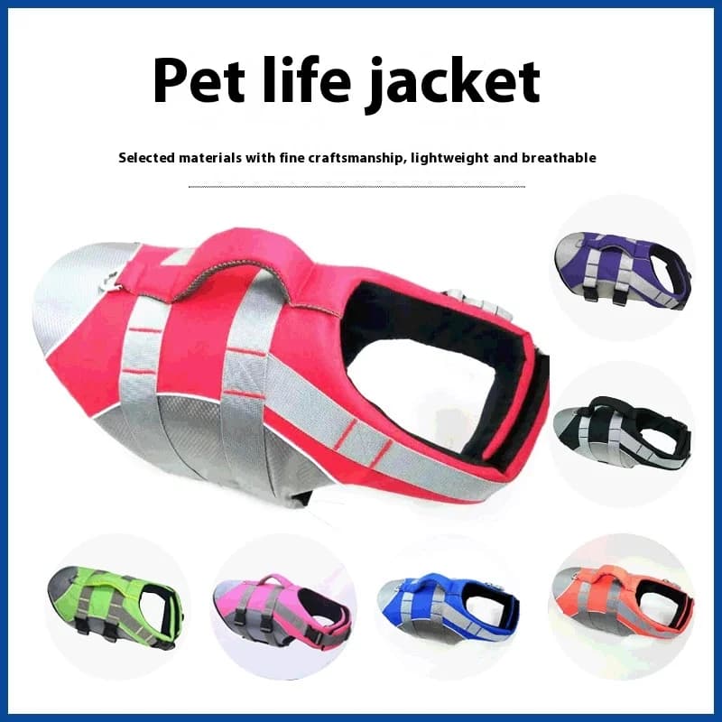 Dog Life Vest Harness with Leash Adjustable Reflective Pet Swim Vest for Small Medium Large Dogs Safety Swimming Dog Harness