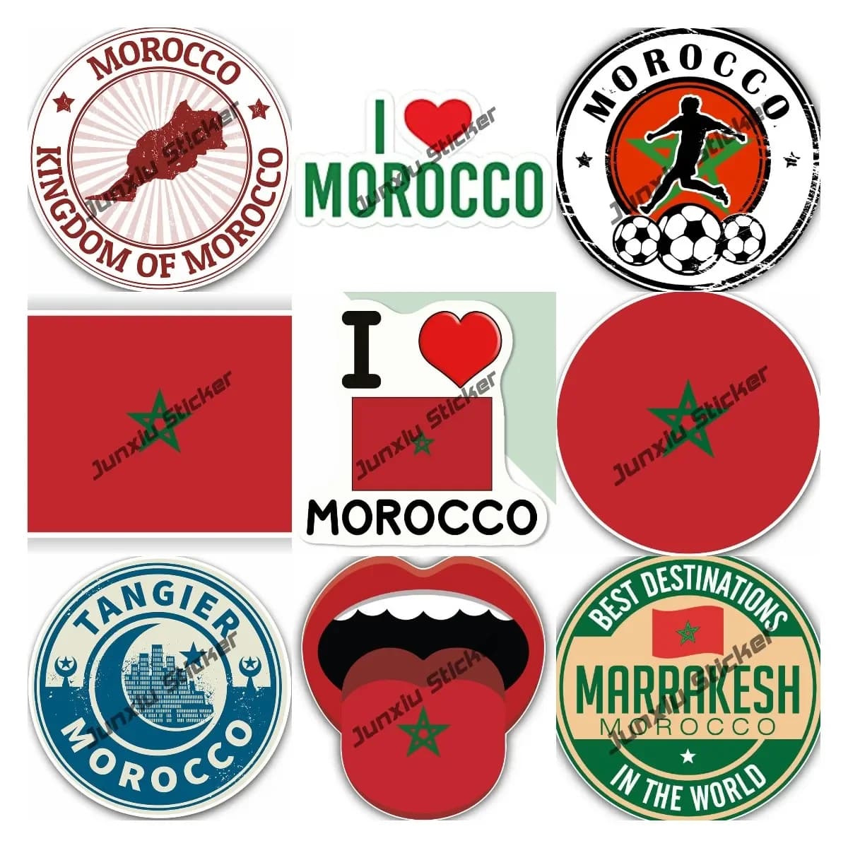 MOROCCO bandiera marocchina Roundel Maroc adesivi in vinile decalcomanie per parabrezza posteriore per auto camper adesivo per casco moto accessori