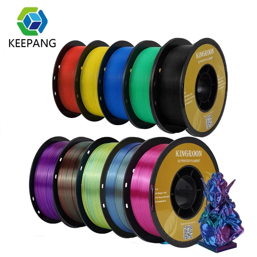 KINGROON PLA/Silk PLA Filament 10kg 3D Printer Filament 1kg/1roll 1.75mm Pla Filamento 100% No Bubble 3D Printing Materials