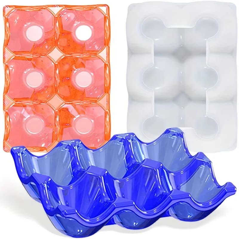 Silicone molds for egg trays, unique candlesticks, jewelry boxes and refrigerators with resin mold process