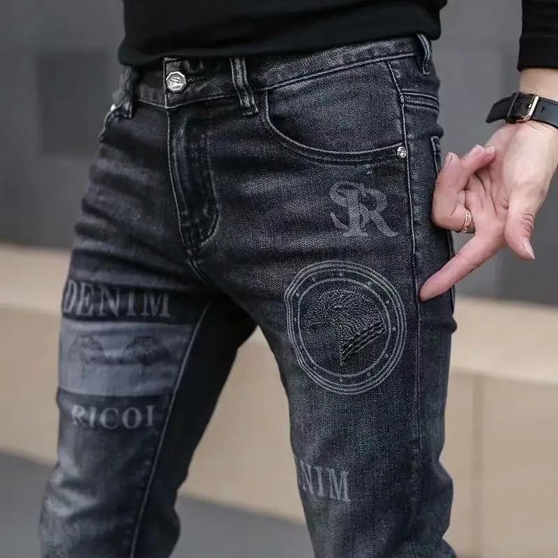 Men's Fashionable Classic Fashionable Denim Jeans Elasticized Black Denim Pants in High Quality Slim Fit Luxury Denim