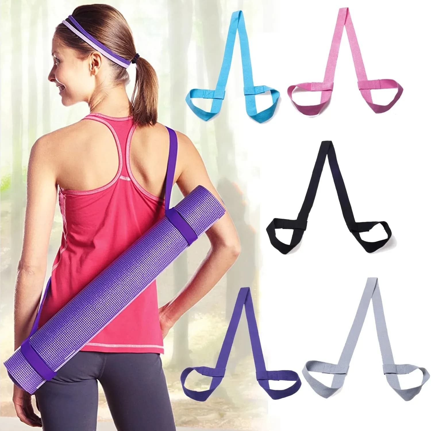 Cinghie Portatili per Tappetino Yoga, Cinghie Regolabili per il Trasporto, Cinghie a Tracolla per Sport, Cinghie per Esercizi e Fitness