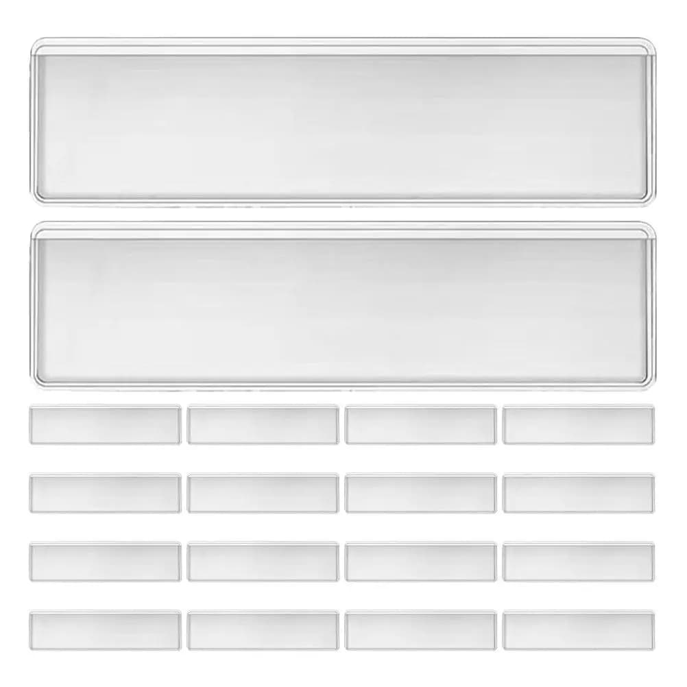100Pcs Self-Adhesive Clear Label Pockets Transparent Plastic Index Card Holders Waterproof Tear-Resistant for Files Storage Bins