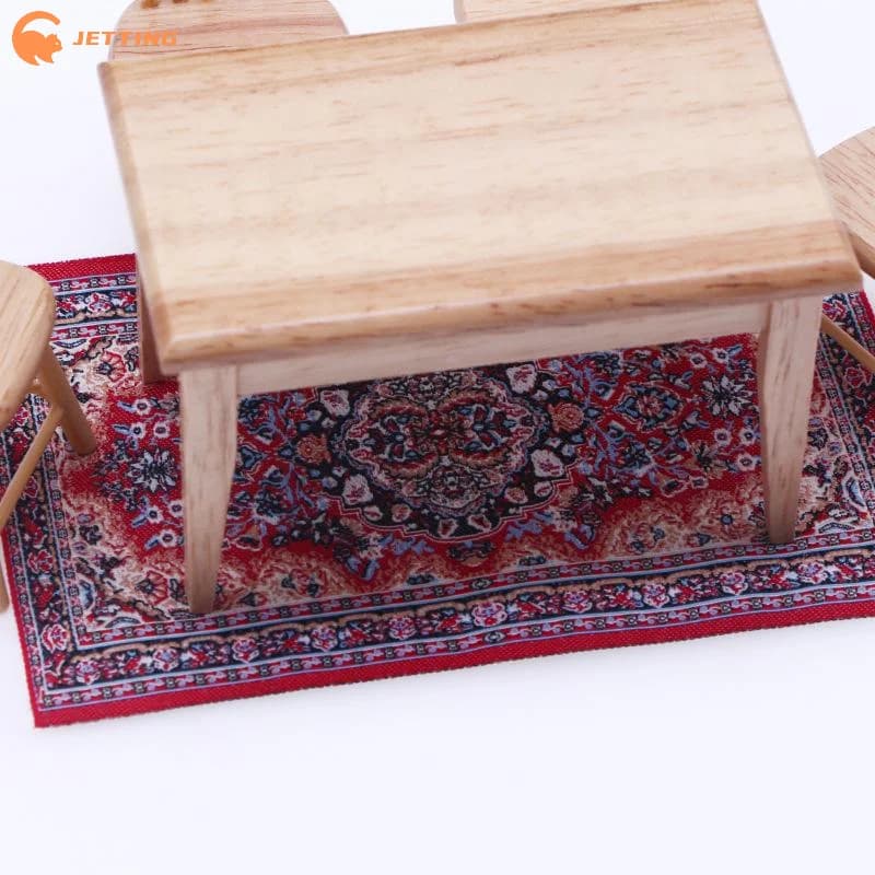 Tappetino per tessitura in miniatura con motivo floreale in stile turco per tappeto decorativo per casa delle bambole Mini House Doll Accessor Rivestimenti per pavimenti