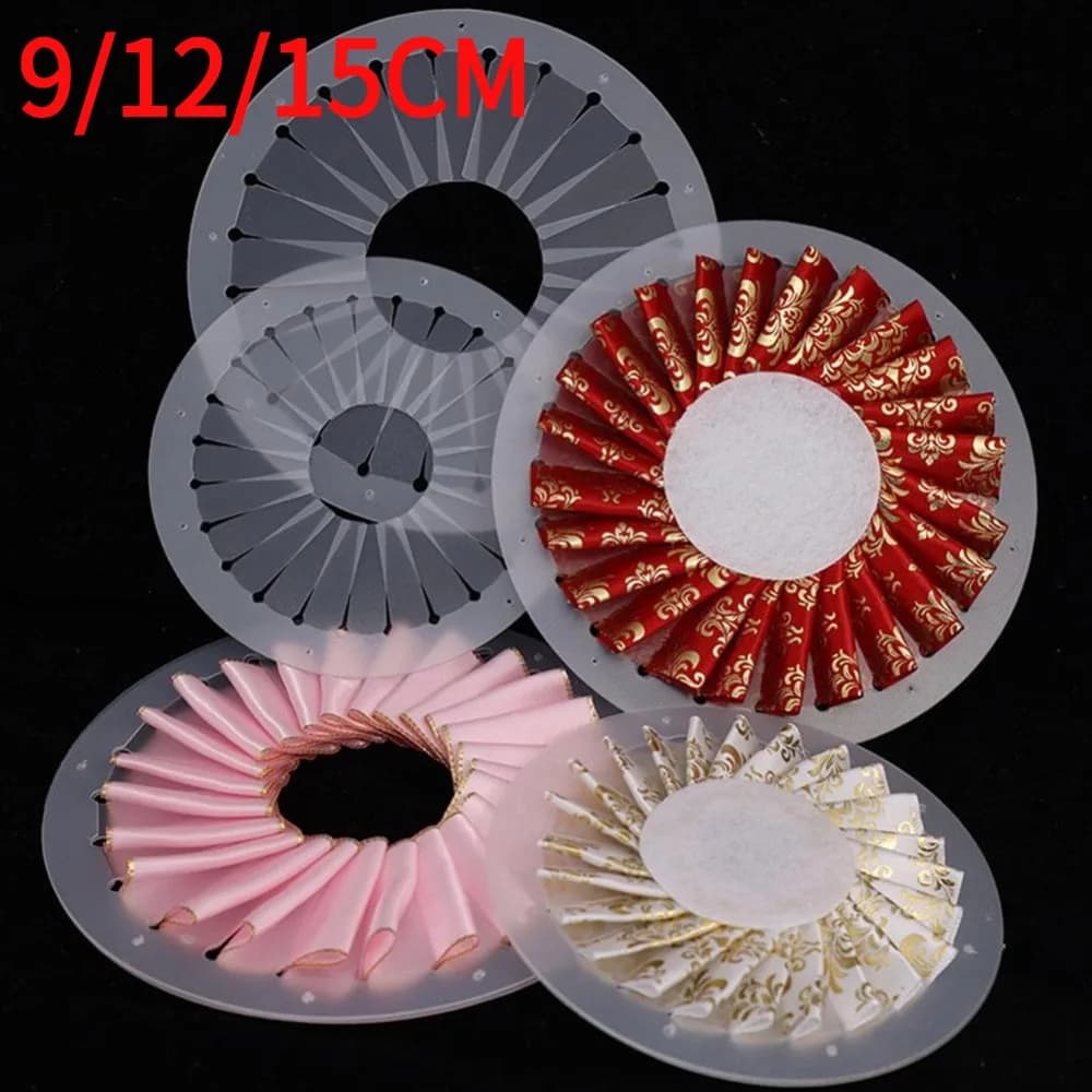 DIY Ribbon Flower Maker Template 9/12/15CM Rosette Maker Patchwork Making Tool Handmade Badge Brooch Holder Sewing Crafts Tools