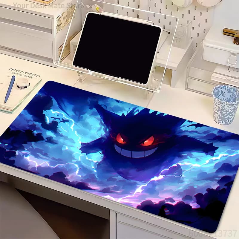 Tappetino per Mouse in Gomma Naturale PC, Mousepad da Gaming per Giocatori E-sports, Tappetino da Scrivania P-Pokemon Gengar, Tappetino per Tastiera, Ufficio, Computer, Laptop