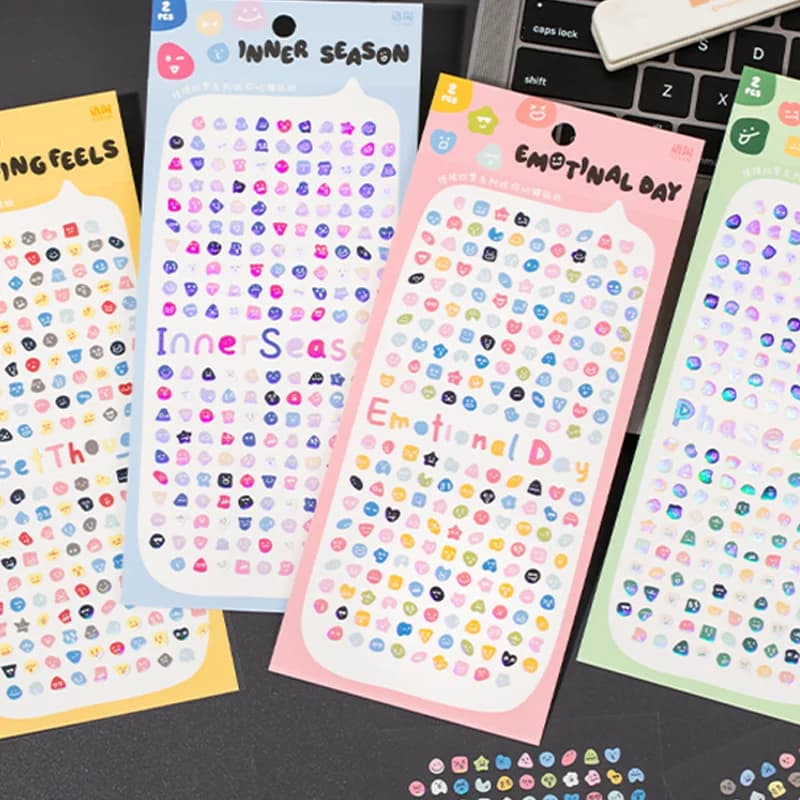 Mr Paper 8 pieces emotional seasons small nose gag stickers planner supplies DIY scrapbooking calendar frame for photo album