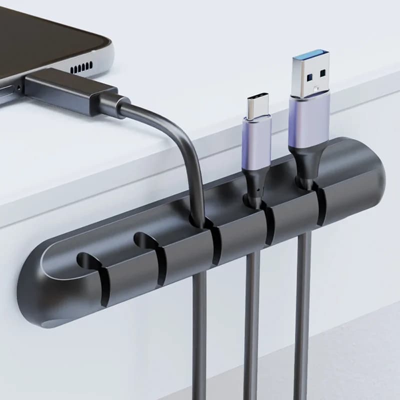 Organizzatore di cavi per mouse Clip per cavo da tavolo in silicone Supporto per clip di gestione desktop per ricarica USB Organizzatore di cavi per auricolari per mouse