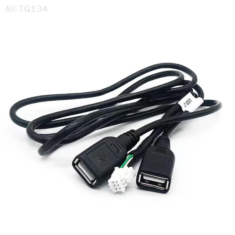 Spina per cablaggio per lettore multimediale per auto Adattatore per cavo di interfaccia doppia USB a 6 pin per navigazione radio Android