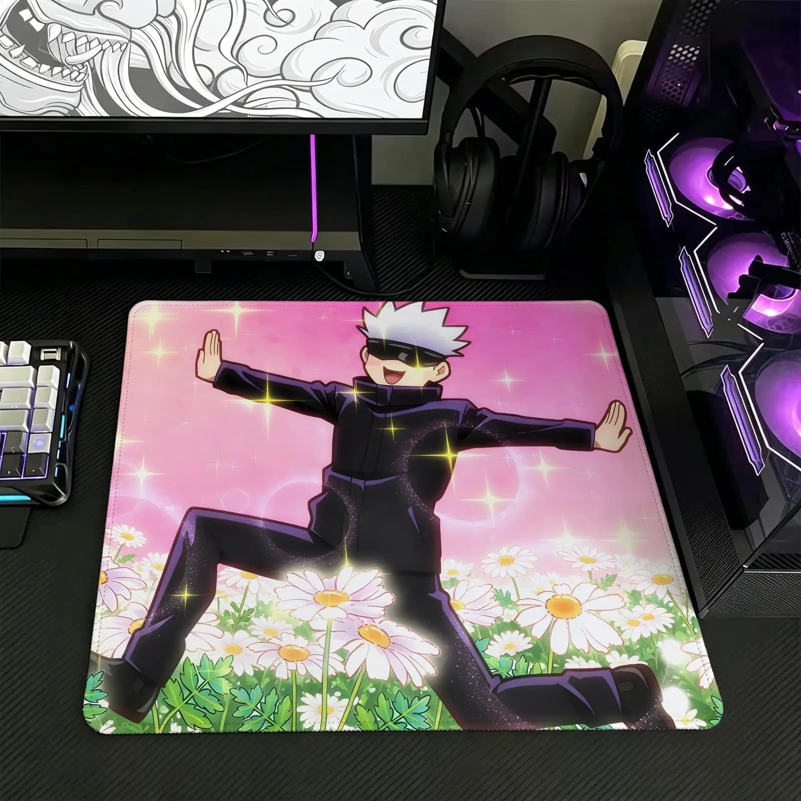 anime Jujutsu Kaisen Mouse Pad Regular gaming mouse pad Office mouse pad Laptop desk mat Stitched edge S/M/L size mouse pad