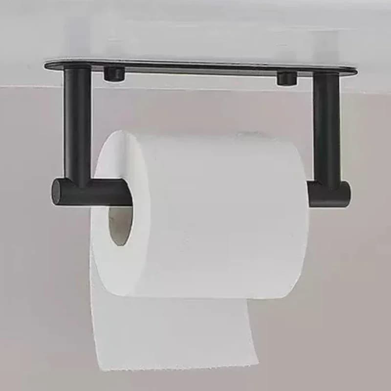 Paper Towel Holder Stainless Steel Tissue Roll Hanger Bathroom Wall Mounted Towel Self Adhesive Toilet Storage Rack