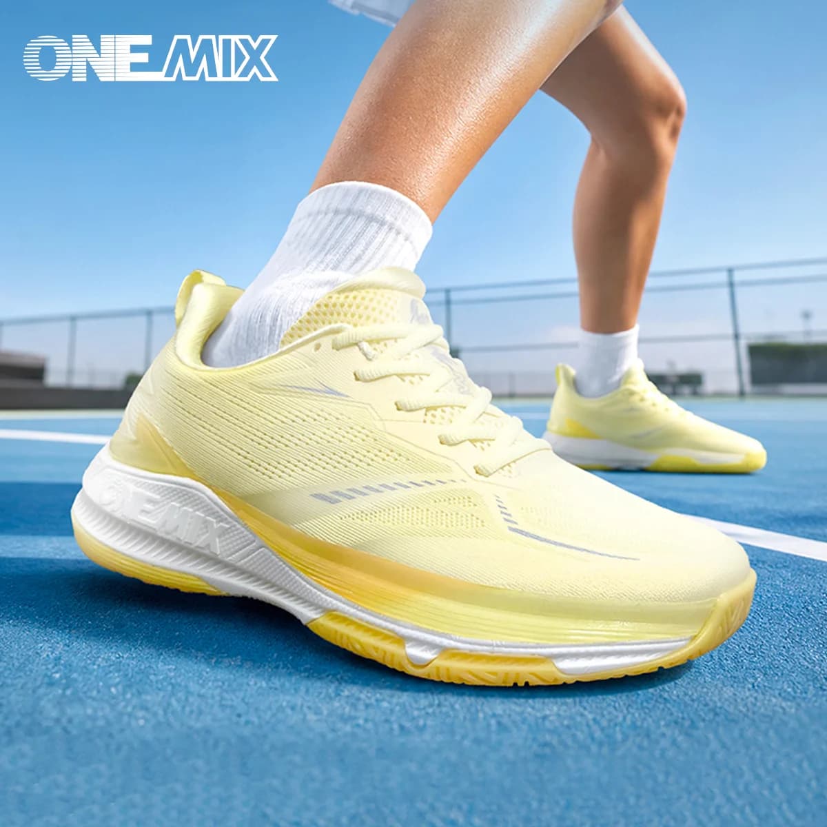 ONEMIX Unisex Professional Badminton Shoes, Breathable Shock Absorbing Non-Slip Lightweight Training Sneakers