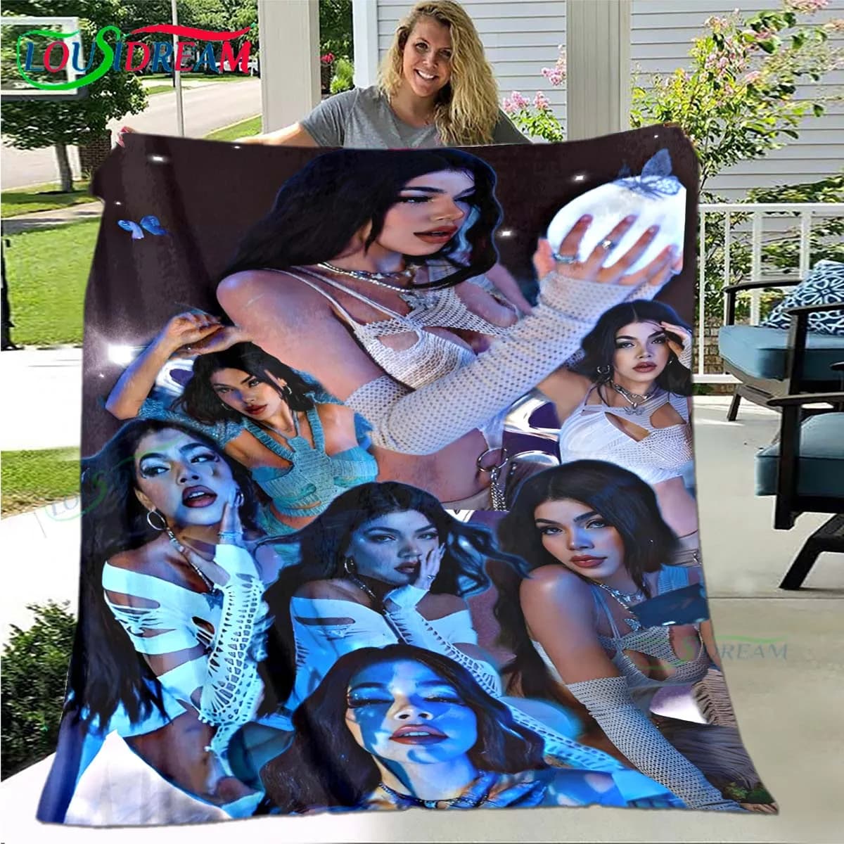 Hot Pop Female Singer A-Kenia-OS Print Four Seasons Blanket Sofa Cover Travel Bed Plush Blanket Travel Office Break Gift