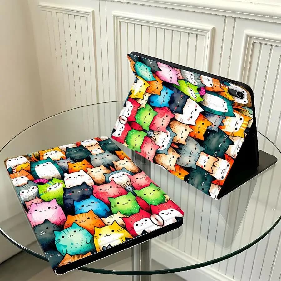 Artistic Black Cat Case for Xiaomi Redmi Pad SE K Pad 8.8 9.7 12.4 Inch Pad 5 6 7 8 Pro Pad 6s Pro 7 Ultra With Pencil Holder