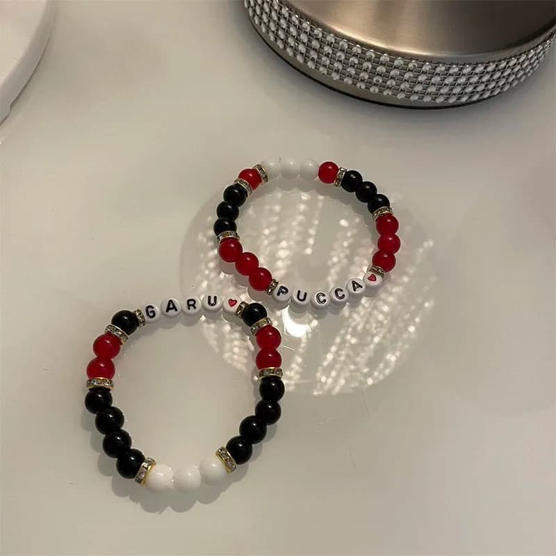 pucca + garu braccialetti abbinati y2k fatti a mano