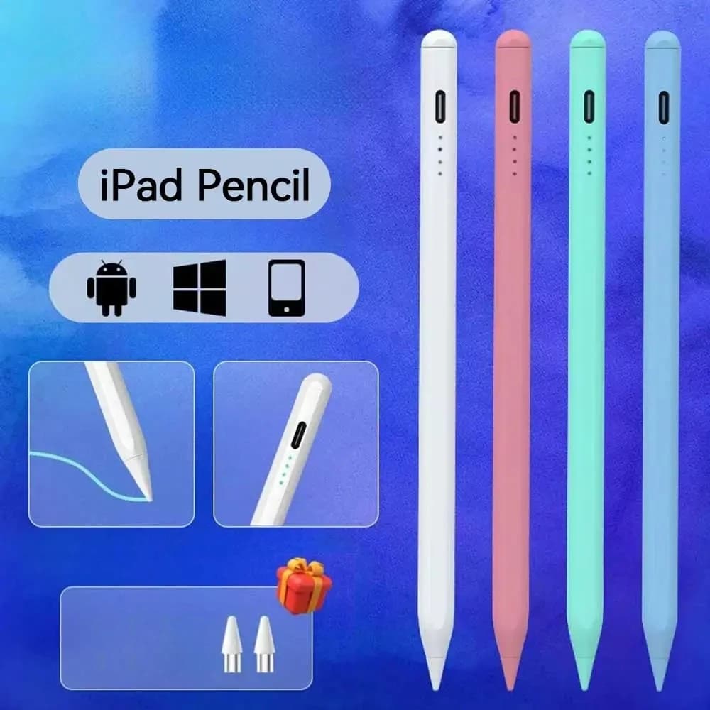 Penna stilo per Apple Pencil 2025 iPad Air 6 11 13 M2 M3 Pro 13 11 M4 9/10a generazione Air 5/6 Mini 6 7 con carica LED Palm Rejection