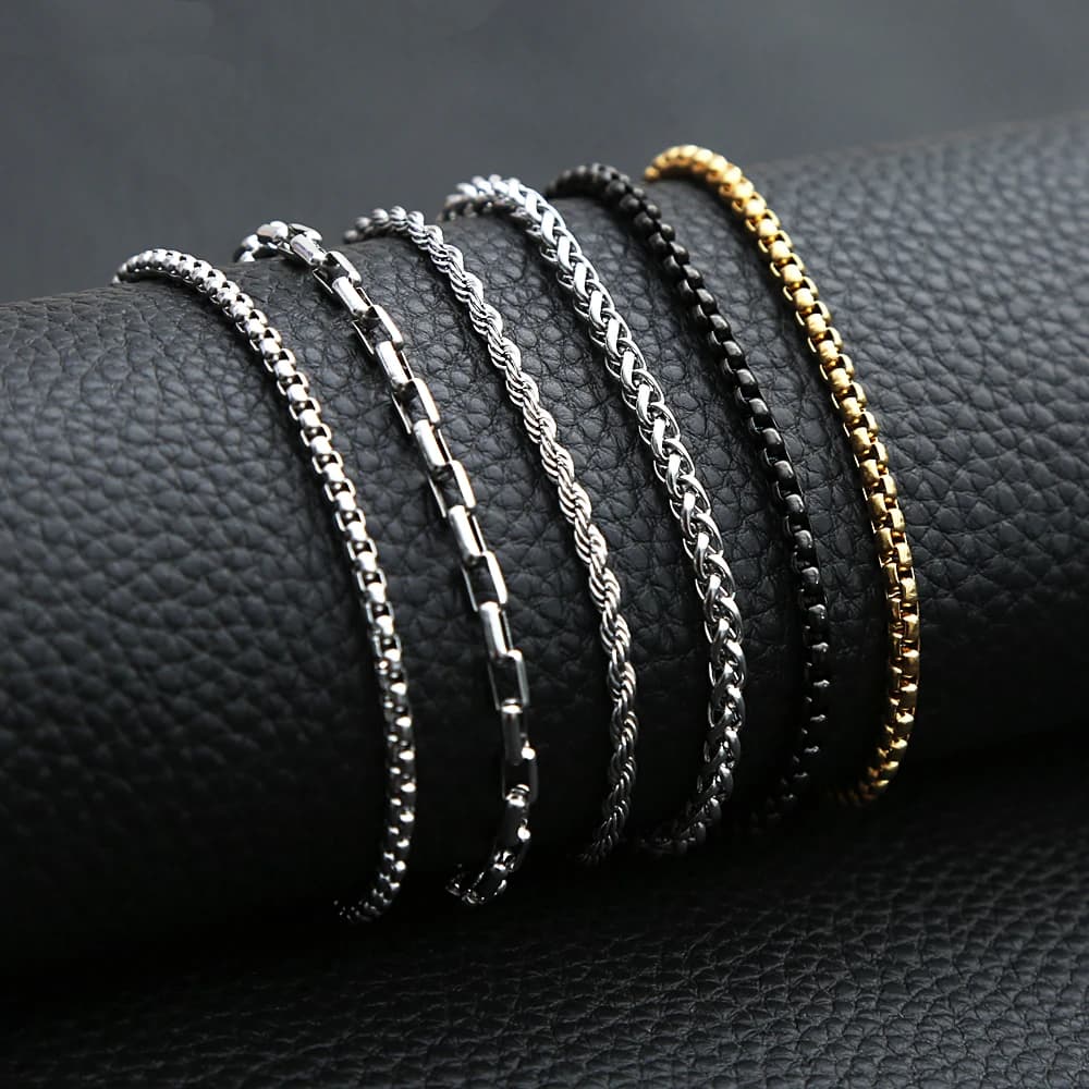 3mm Rolo catena a maglie collana in acciaio inossidabile 316L colore oro/acciaio collana con chiusura a moschettone a catena lunga 60CM per uomo donna regali