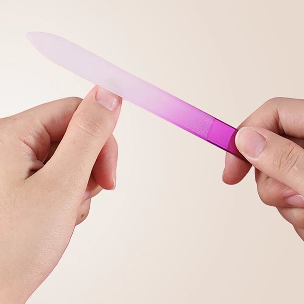 Lime per unghie professionali in vetro Lime per lucidatura di cristalli lucidati sfumati Strumenti per manicure a colori misti a doppia faccia