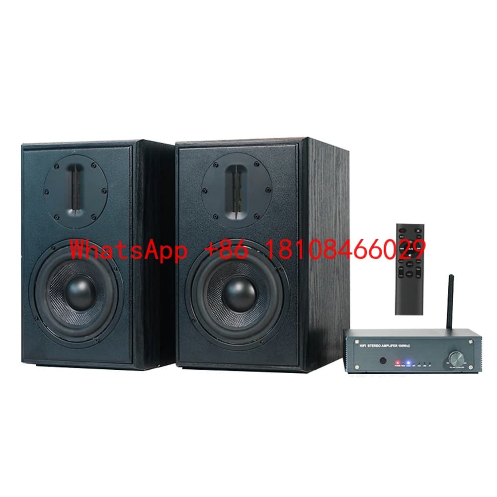 Soundbar HiFi 2.0 da 200W, Altoparlante Bluetooth da Scaffale, Sistema Home Theatre, Diffusori Musicali in Legno per TV e PC, Subwoofer con Tweeter a Nastro