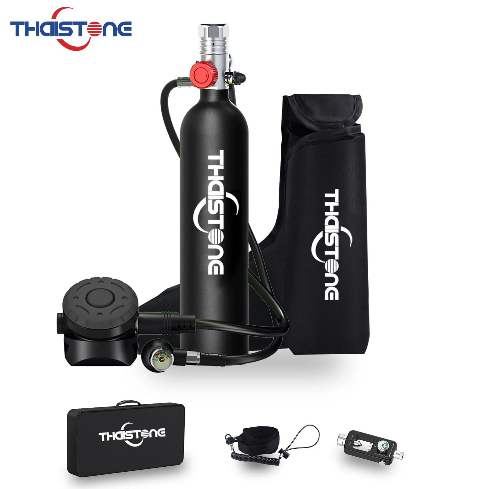 THAISTONE-1L Mini Scuba Diving Tank, Submarine Oxygen Tank, Snorkeling Equipment, 1L, 15-25 Minutes