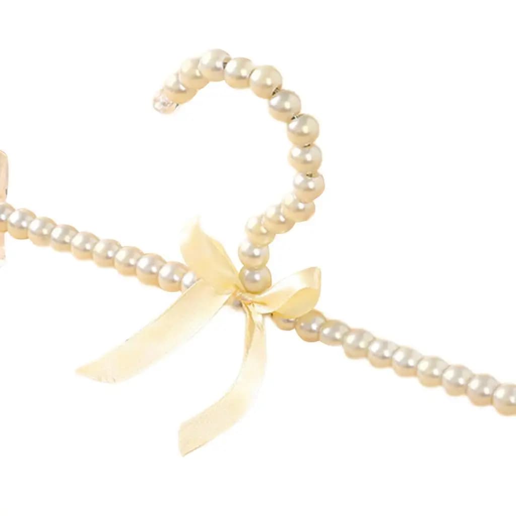 Mini Pearl Beaded Clothes Hanger Decorative Plastic Coat Rack for Kids Baby Pet Cat Dog Wardrobe Organization