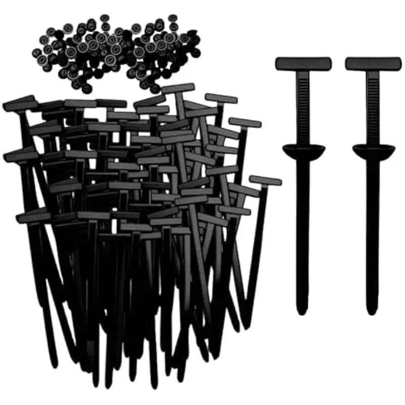 20/50/100PCS Fibbia universale per fascette per cavi in nylon, supporto per fascette in nylon autobloccanti per carichi pesanti, fascette nere resistenti ai raggi UV