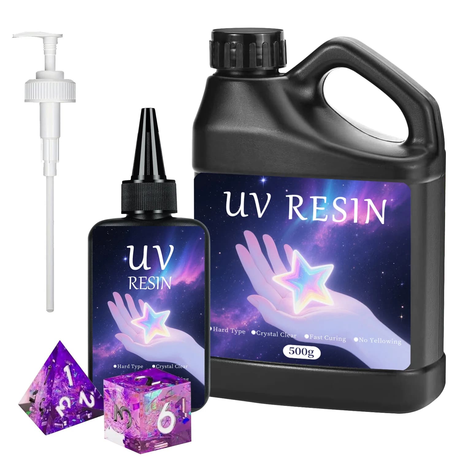 Kit in resina UV con strumenti di fusione: super trasparente, dura, a basso odore, epossidica UV preincisa, polimerizzazione rapida per la creazione di gioielli per principianti