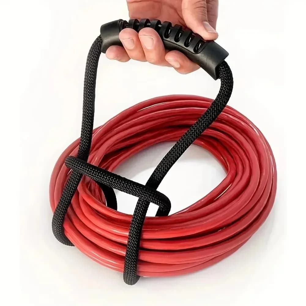 Resistant Fixing Belt with Hook and Ring, Transport Belt with Handle, Clothes rack and Organizer for Pool Hoses, Garden Hoses and Cables