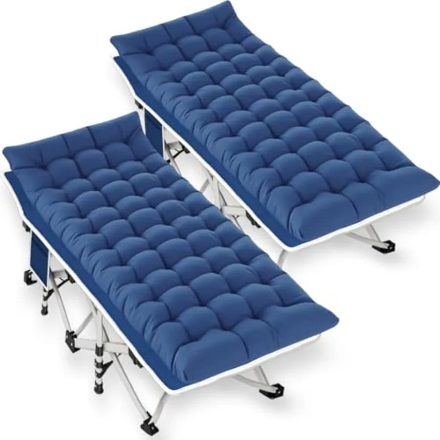 Set di 2 Lettini da Campeggio con Materasso, Comodi Letti Pieghevoli per Adulti con Borsa per il Trasporto, Lettini per Dormire, Letto per Ospiti, Resistenti