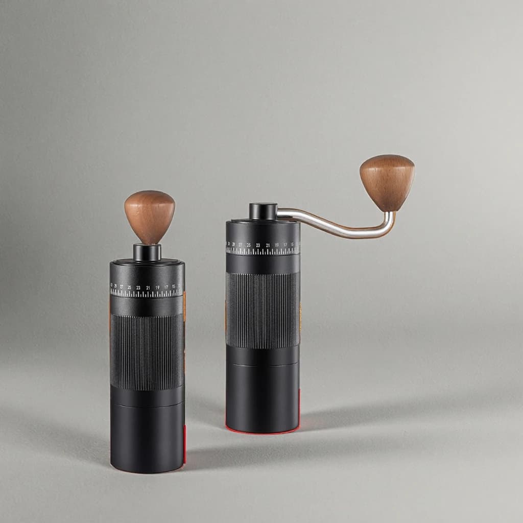 Portable Manual Coffee Bean Grinder, Black with Stainless Steel Burr, Gift Box Packaged Coffee Tool