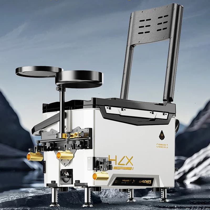 New Multifunctional Fishing Box with Backrest, Complete Set of Fishing Equipment, Multifunctional Box for 29 Fishing Tools