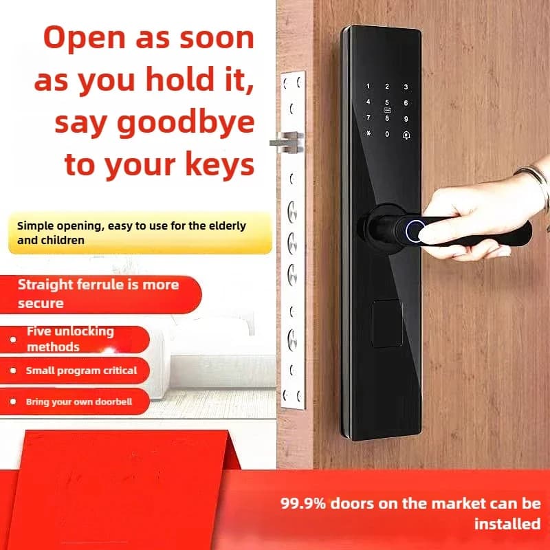 Nuove Serrature Intelligenti per Case Vacanza e Hotel con Ingresso Tramite Carta, Serrature Antifurto con Impronta Digitale per Camere e Porte in Legno