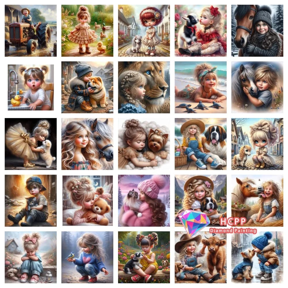 Boys Girls Pet Friend Diamond Painting Kit Square Round Diamond 5D DIY Cross Embroidery Handmade Art Exquisite Gift Home Decor