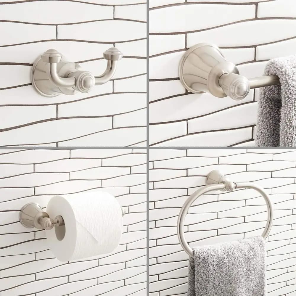 Set di accessori per il bagno Cooper Collection 433323 con porta rotolo di carta igienica da 7-5/8 pollici, anello porta asciugamani da 9-5/8 pollici, portasciugamani da 25-1/2 pollici