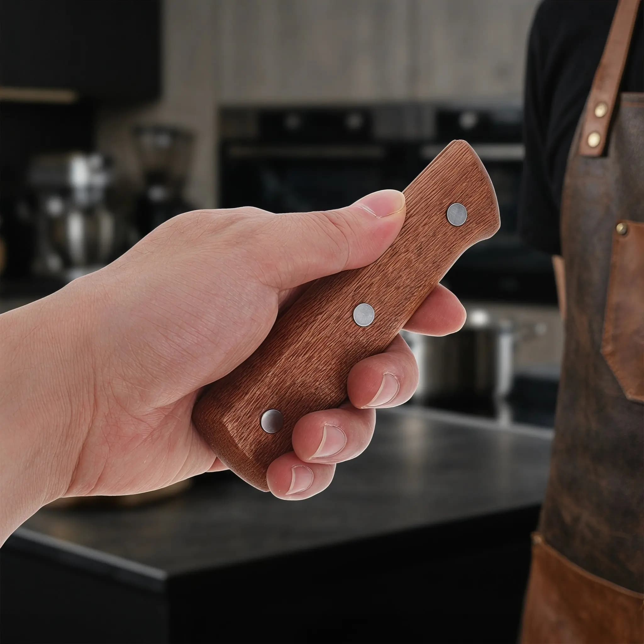 1Pair Solid Wood Kitchen Knife Handle Replacement Pre Drilled Cleaver Installation Heavy Duty Butcher Chopper Handle