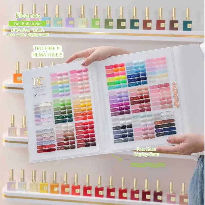 Dannycoll HEMA TPO Set di smalti gel per unghie a 102 colori gratuito con set di vernici per libri a colori Soak Off Gel UV Smalto per unghie 15ML