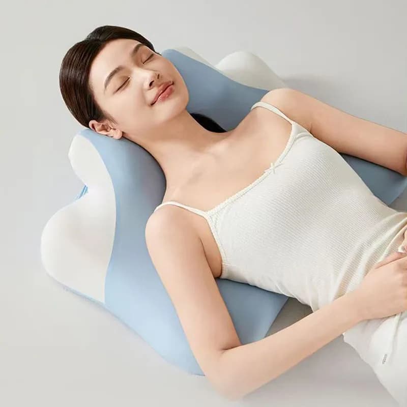 Cuscino Ortopedico in Memory Foam a Lento Ritorno, Cuscino Cervicale Multifunzionale Staccabile per Letto e Divano, per Dormire sul Fianco
