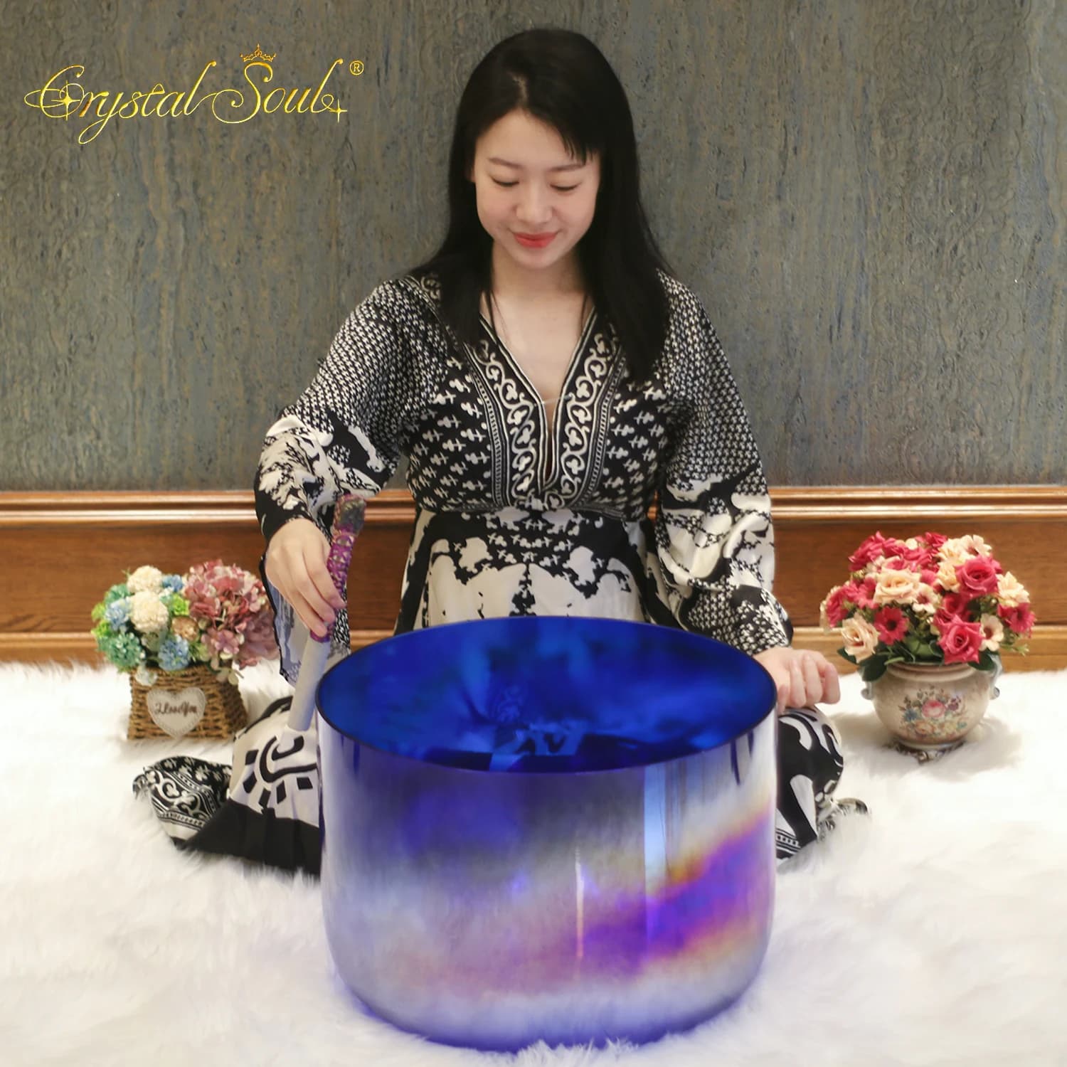 Crystal Soul 2026 Customization supported 18 Inch High-quality Cosmic purple Aurora Crystal Singing Bowl