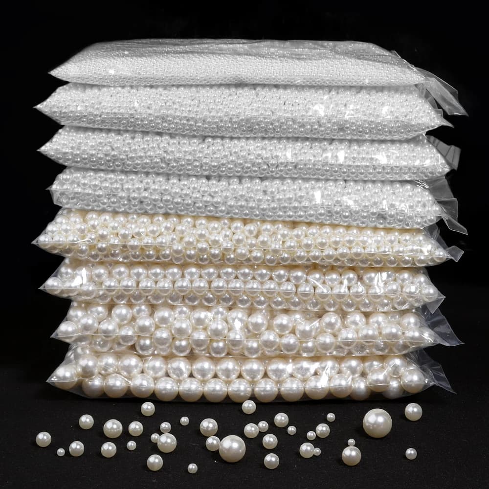 10-1000 pezzi di perle finte ABS bianche senza foro perline di perle sciolte multi-dimensione per gioielli accessori collana braccialetto fai da te