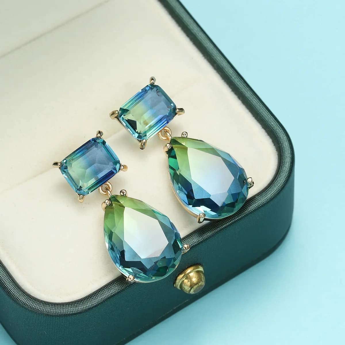 Gioielli da Matrimonio, Orecchini Pendenti in Argento Sterling 925 con Tormalina Verde per Donne, Orecchini con Gemma di Tormalina Verde, Regalo di Gioielleria