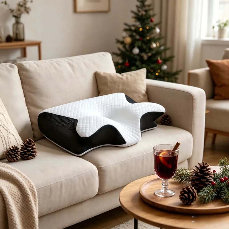 Cuscino cervicale ortopedico, cuscino in memory foam 2 in 1, delicato sulla pelle e morbido, rilassa i muscoli cervicali per un sonno migliore