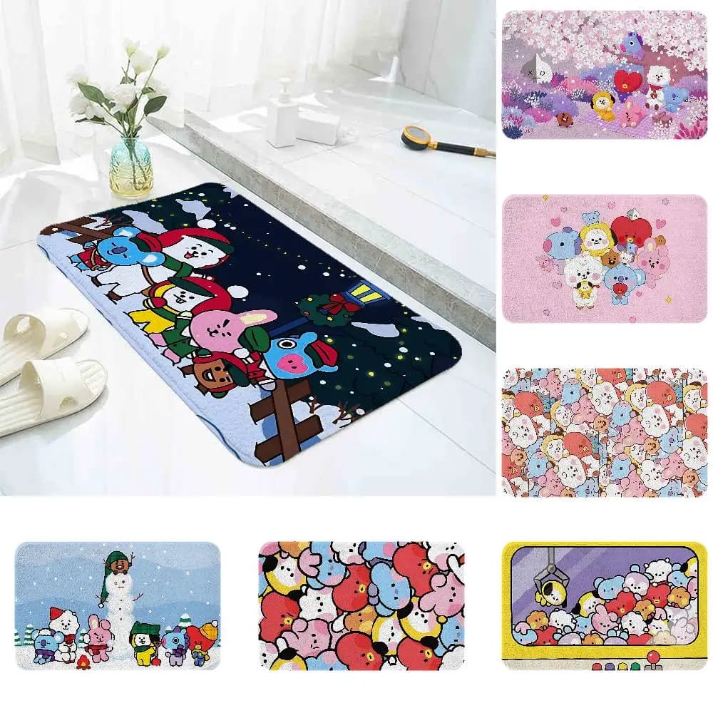 Cute Cartoon-A-bt-21S Tappeto Kawaii per bagno, tappetino antiscivolo, tappetino per porta, tappetino decorativo per la casa, tappetino per porta d'ingresso, tappetino antigraffio