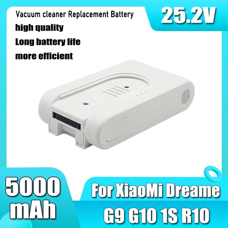 25.2V 5000mAh rechargeable lithium-ion battery, for Xiaomi Mijia Dreame G9 G10 R10 wireless vacuum cleaner battery