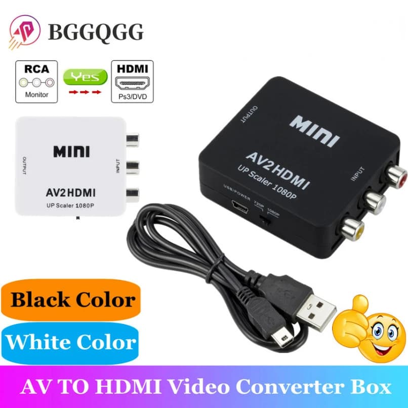 Converter compatible composite adapter HD 1080P RCA from AV to HDMI AV2HDMI cable Audio Video AV CVBS adapter with USB cable