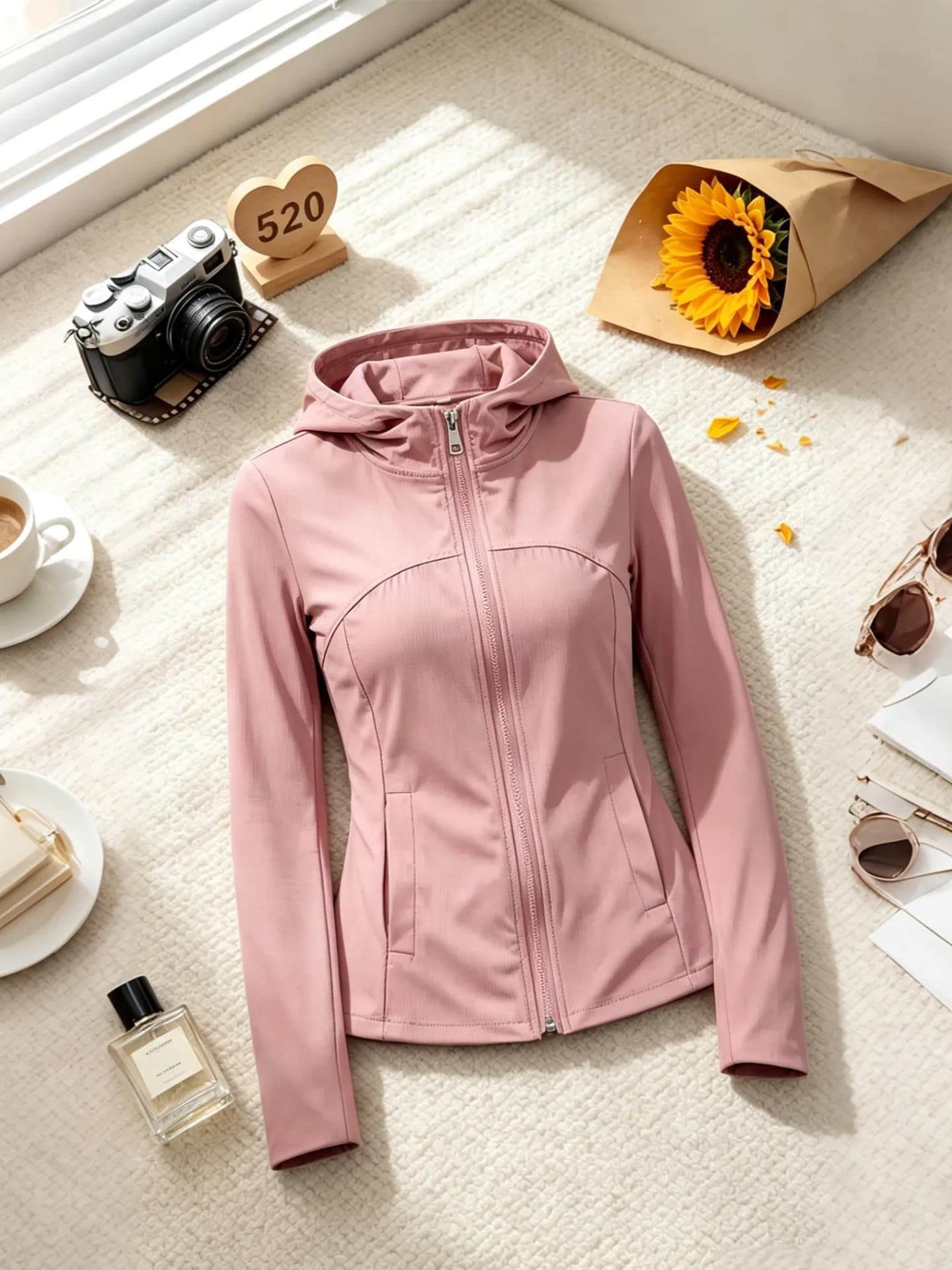 Fashionable Breathable Lightweight Pure Color Hoodie Women's Summer Outerwear Sun Protection Small Size Versatile Top