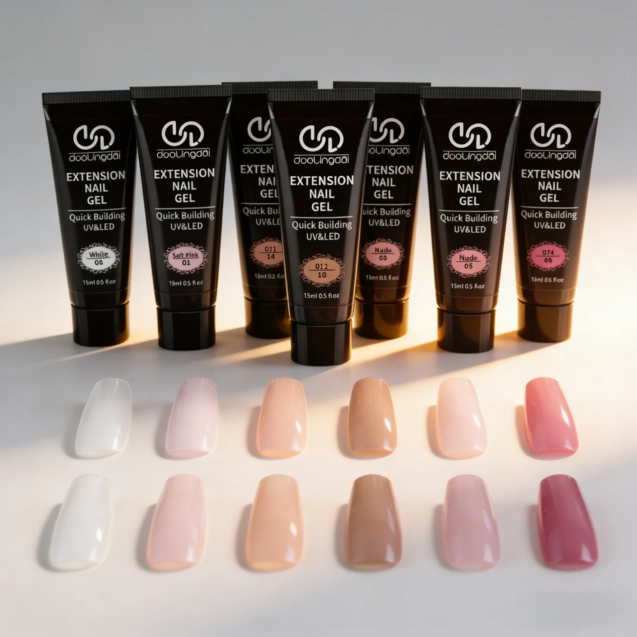 Gel per Unghie Glitterato 15ml*6, Gel UV Semipermanente a Rapida Applicazione, Smalto Lucido per Estensione Unghie, Gel Acrilico Soak Off per Nail Art