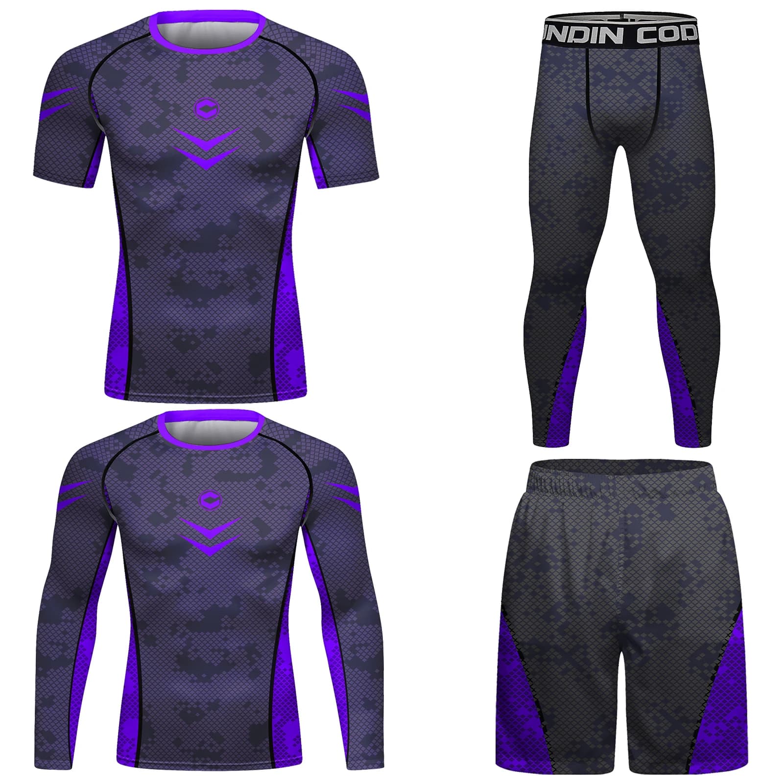 Tute sportive da boxe MMA Rashguard Jiu Jitsu T-shirt + pantaloni Set Combat Angolo Protezioni Pantaloncini per BJJ Kickoxing Palestra Abbigliamento fitness