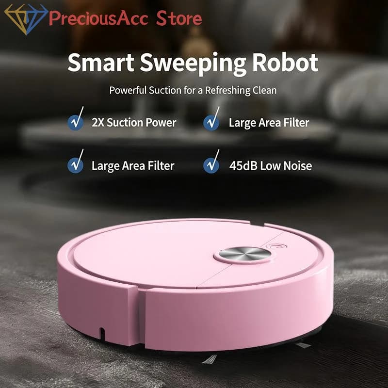 Robot Vacuum Cleaner Smart Automatic Floor Sweeper Wet Dry Cleaning Machine with Charging Base for Home Carpet Tile