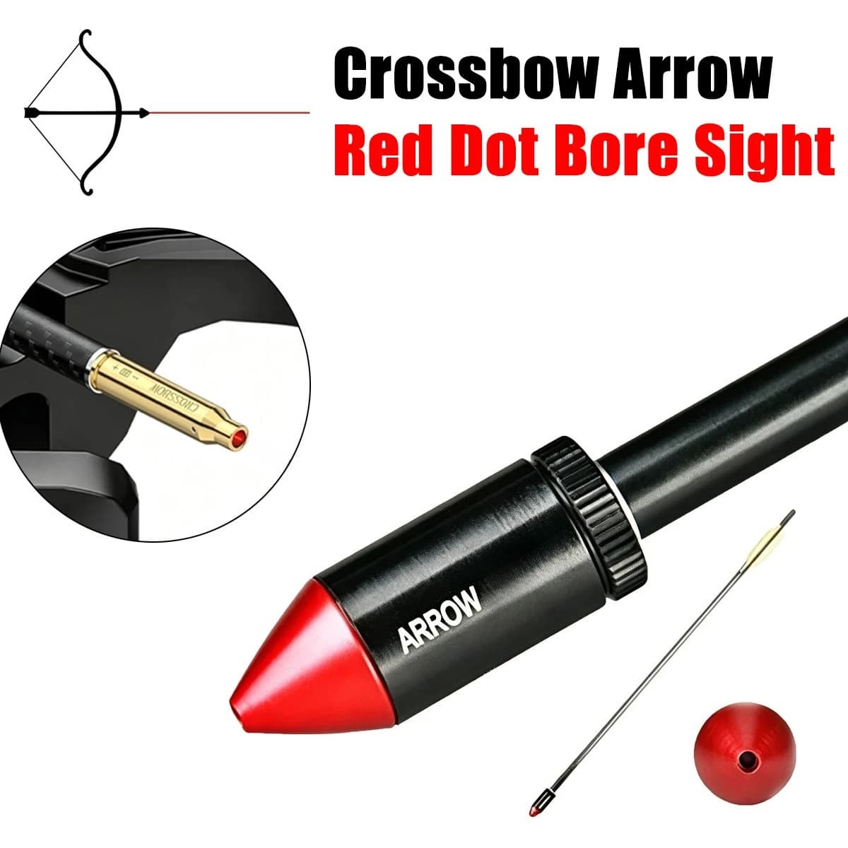 Tactical Crossbow Arrow Style Red La--ser Bore Sight Bow sight For Compound Bow Target Shooting Hunting Archery BoreSighter
