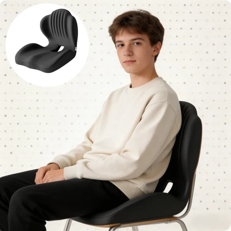 Cuscino Ergonomico in Memory Foam per Sedia da Ufficio con Supporto Lombare per Alleviare Stress e Dolore, per Auto, Ufficio, Casa e Scrivania